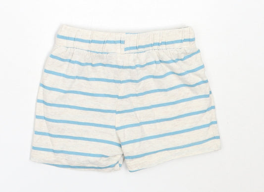 F&F Boys Ivory Striped Cotton Cropped Trousers Size 6-9 Months   - shorts
