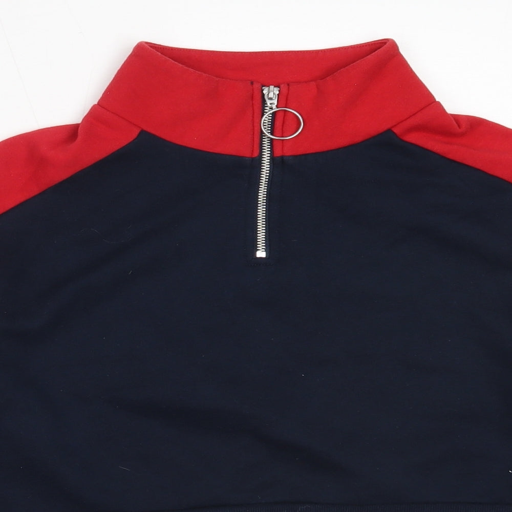 H&M Womens Blue  Cotton Henley Sweatshirt Size S