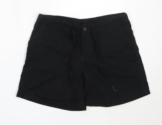 Now Womens Black  Cotton Bermuda Shorts Size 8  Regular