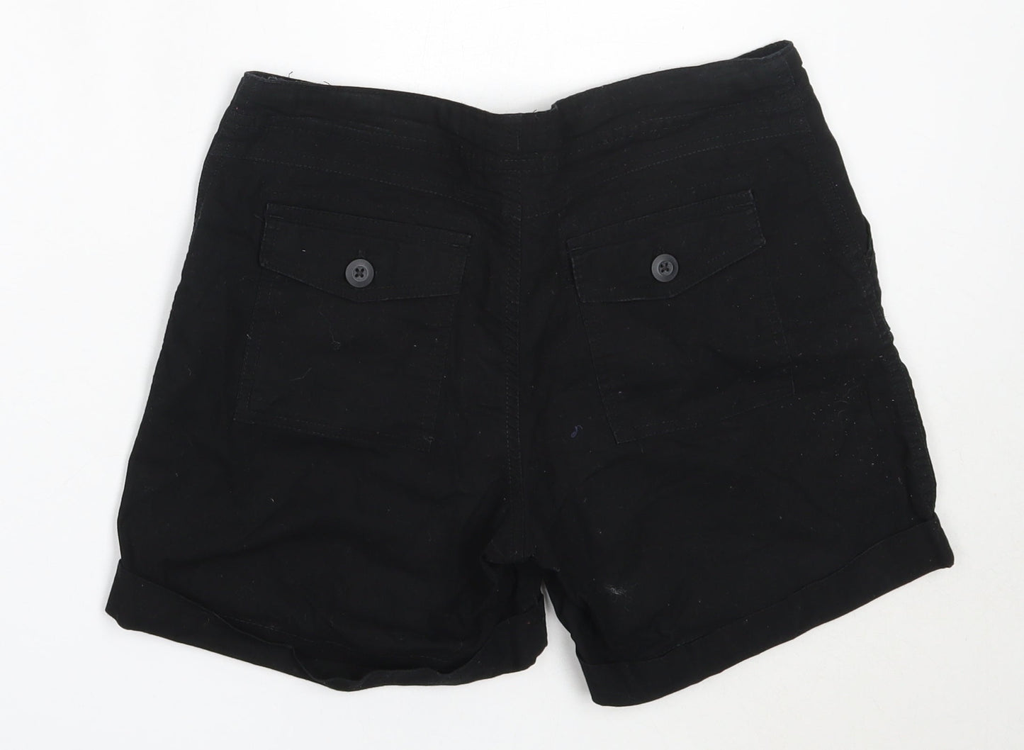 Now Womens Black  Cotton Bermuda Shorts Size 8  Regular