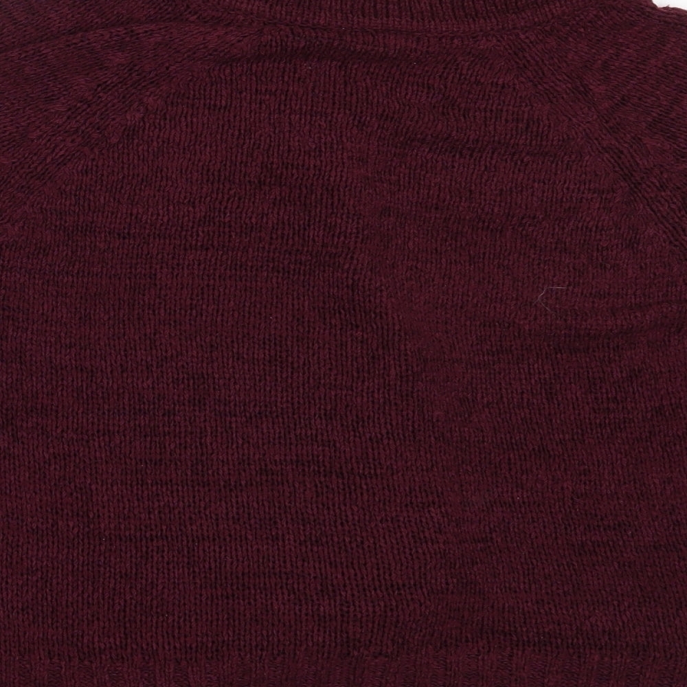 BHS Womens Purple Round Neck  Acrylic Cardigan Jumper Size 18