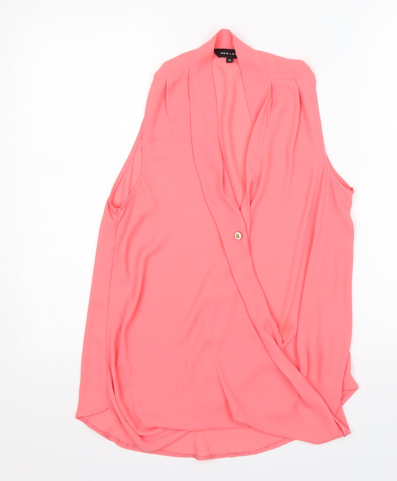 New Look Womens Pink   Basic Blouse Size 12 V-Neck