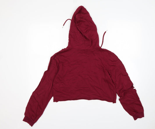 Select Womens Purple  Cotton Pullover Hoodie Size M   - Cropped