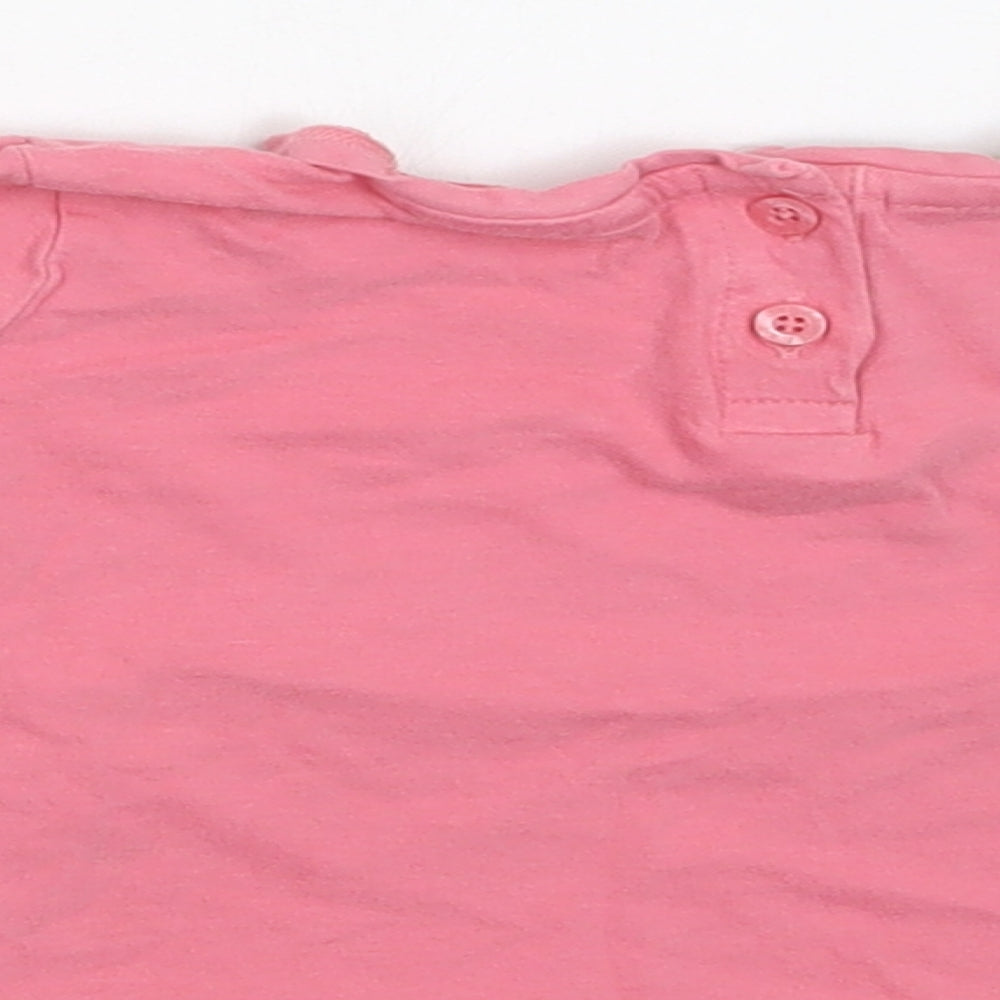 NEXT Baby Pink  Cotton Basic Blouse Size 9-12 Months Crew Neck Button