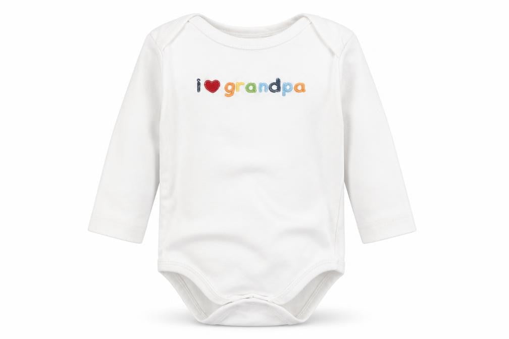 Gymboree Baby White  Cotton Romper One-Piece Size 6-9 Months  Snap - I Love Grandpa