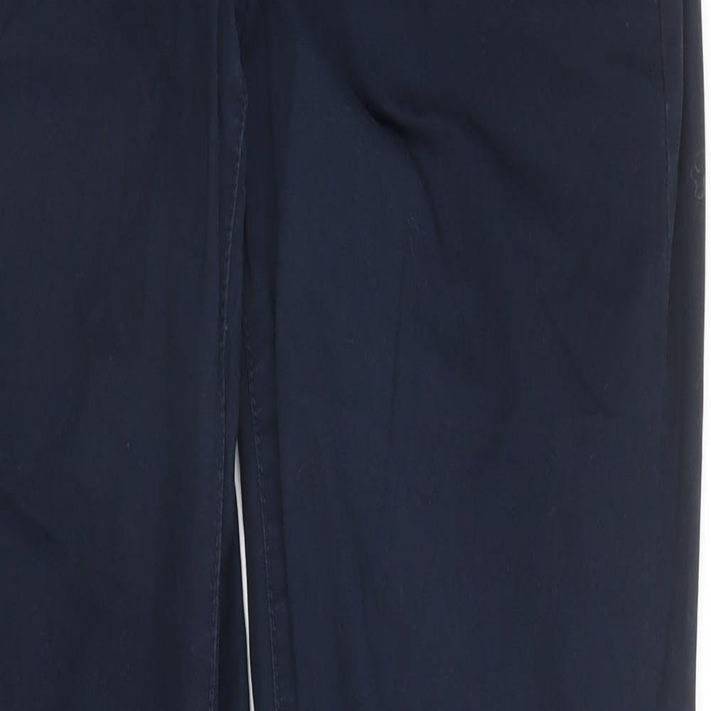 Dorothy Perkins Womens Blue  Cotton Chino Trousers Size 6 L30 in Regular Zip