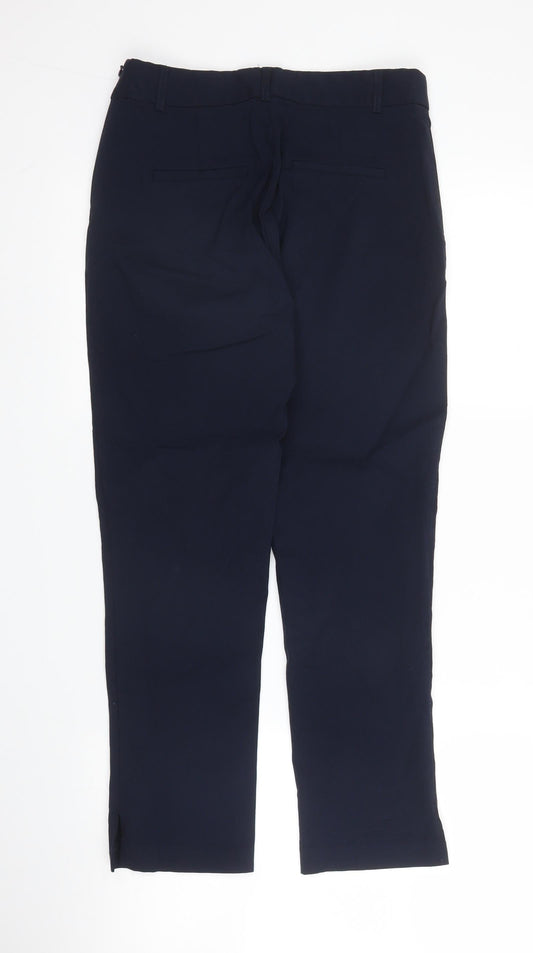 YAS Womens Blue  Viscose Pedal Pusher Trousers Size S L24 in Regular Zip