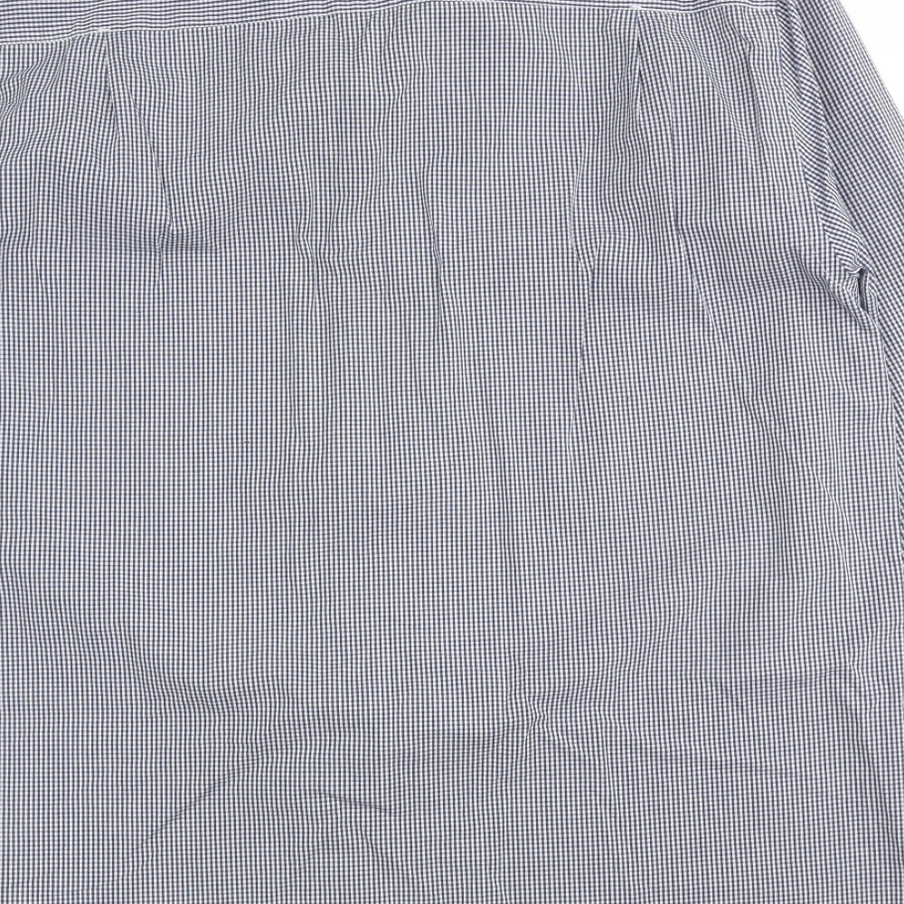 Peter Worth Mens Blue Check Cotton  Button-Up Size 2XL Collared Button