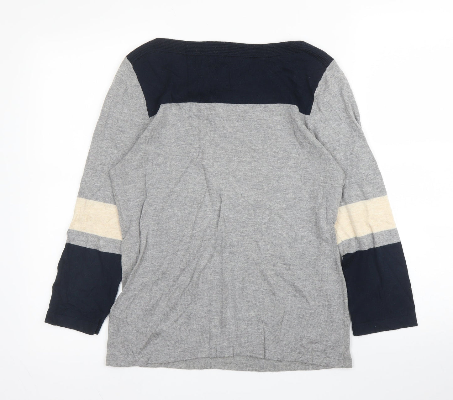 NEXT Womens Grey Round Neck  Cotton Pullover Jumper Size 10