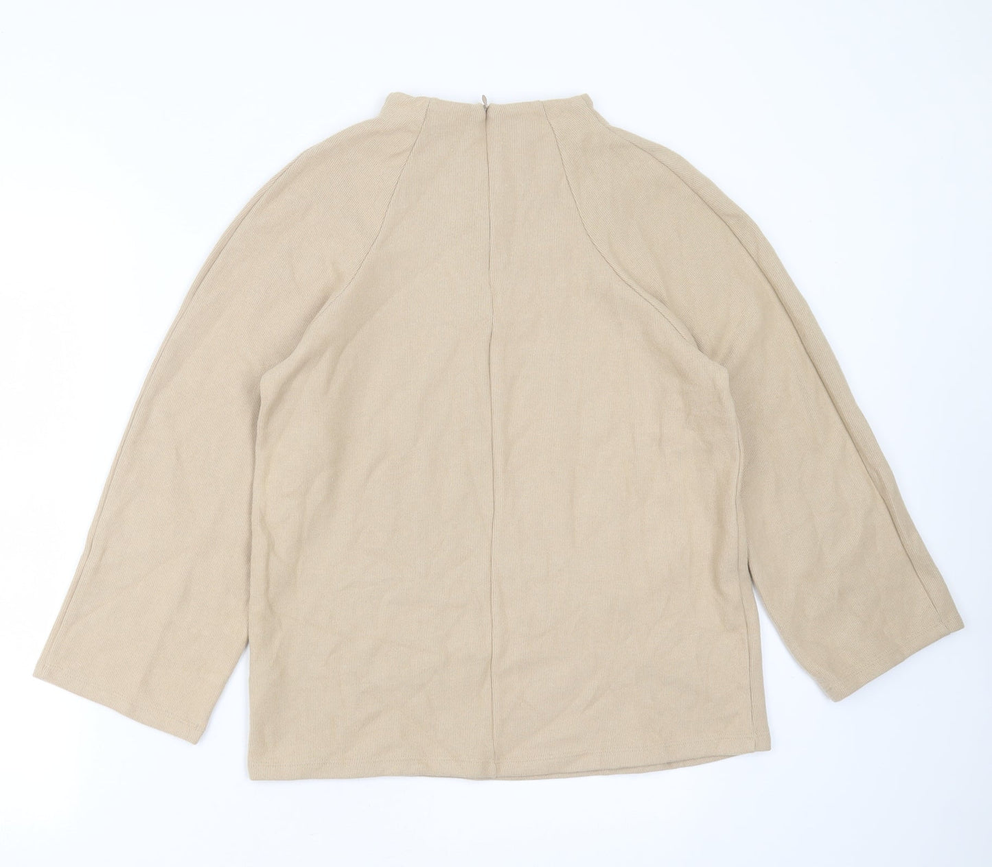 Marks and Spencer Womens Beige Round Neck  Polyester Pullover Jumper Size 12