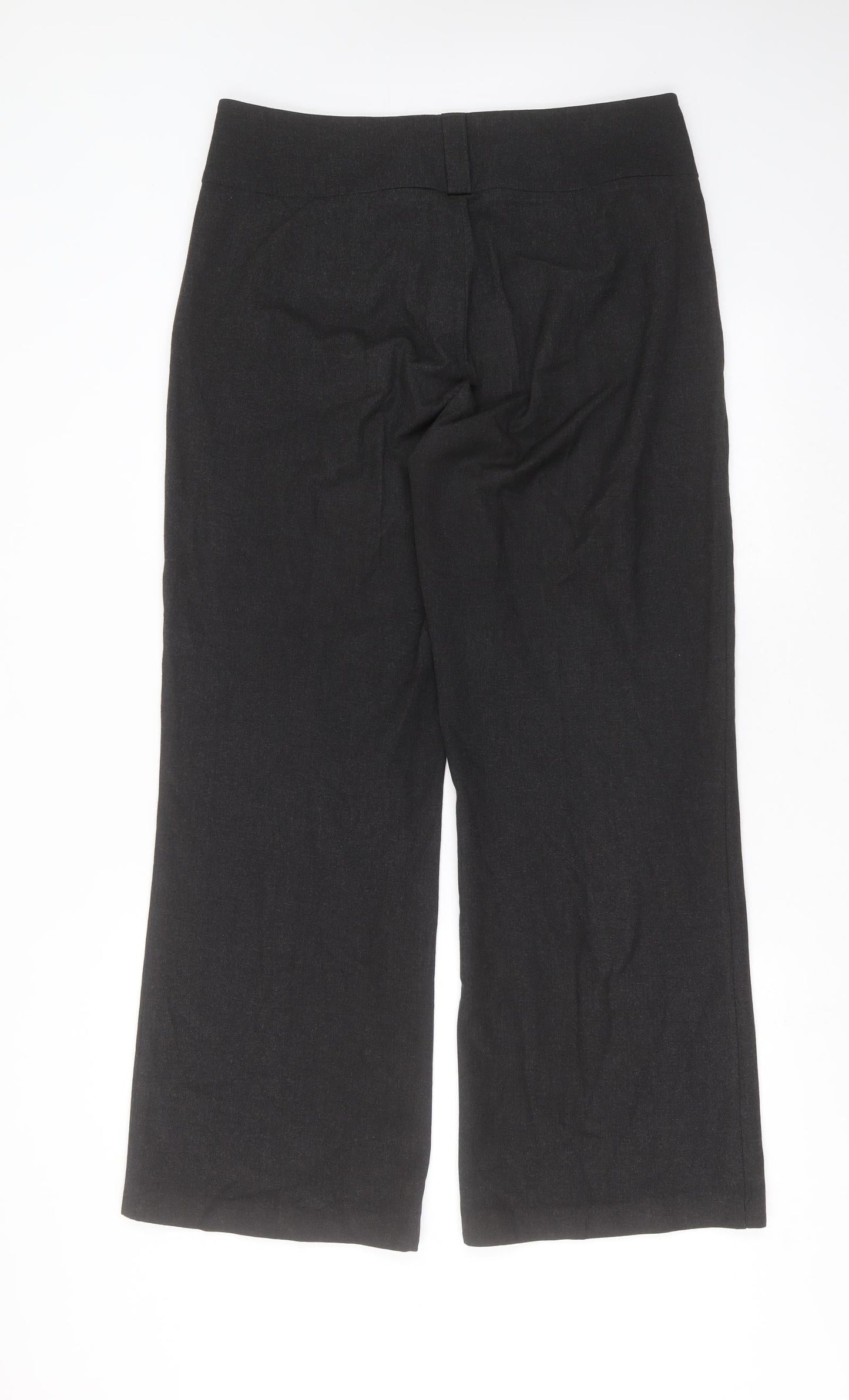 Marks and Spencer Womens Grey  Polyester Blend Trousers  Size 36 in L30 in Regular Zip