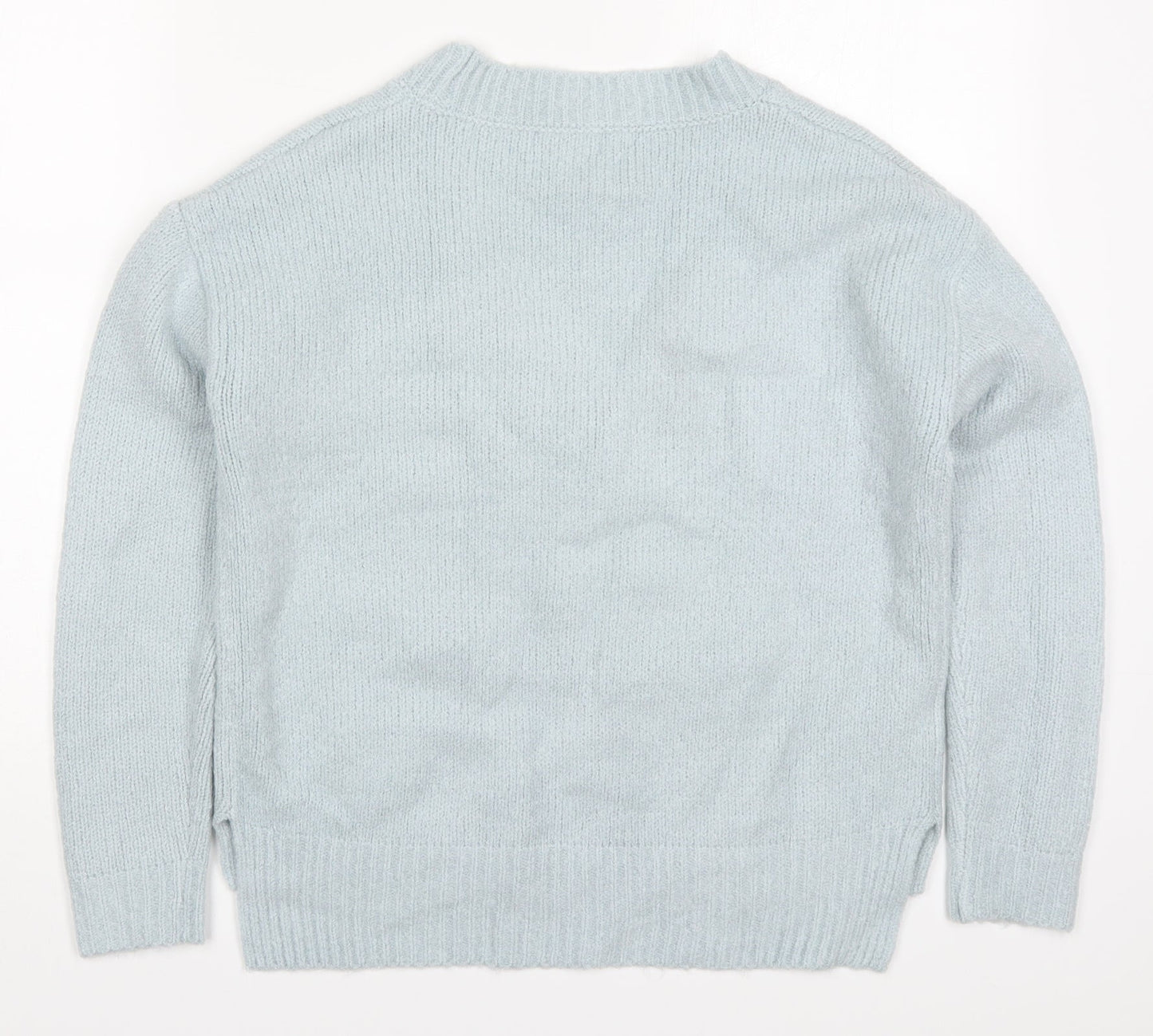 NEXT Womens Blue V-Neck  Acrylic Pullover Jumper Size 8