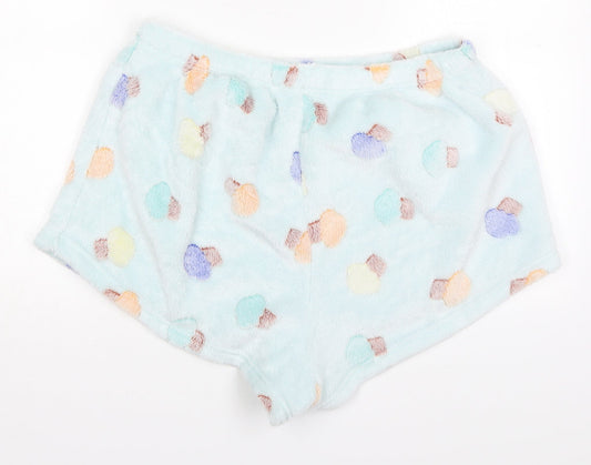 Preworn Womens Blue Spotted Cotton Mom Shorts Size 2XL  Regular  - Cupcake Print Pyjama Pants