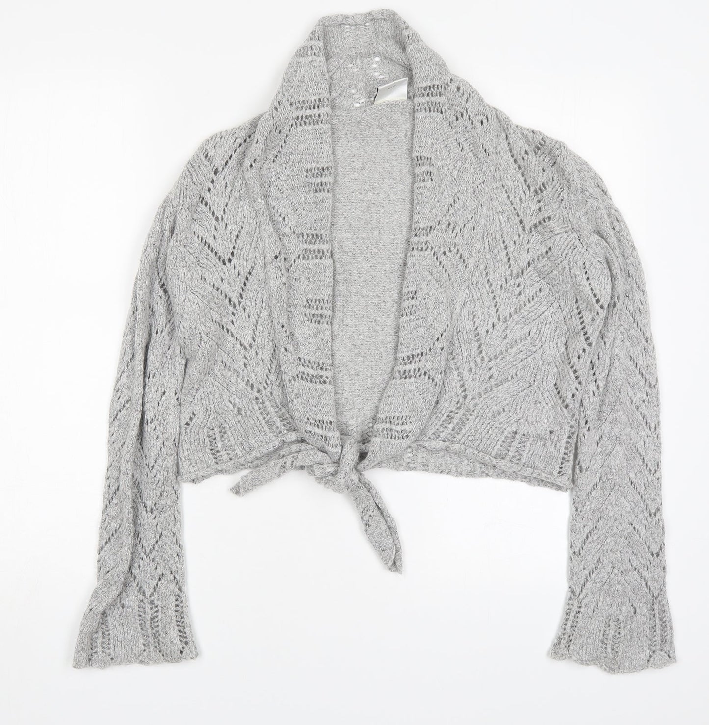 NEXT Womens Grey V-Neck  Acrylic Cardigan Jumper Size 10