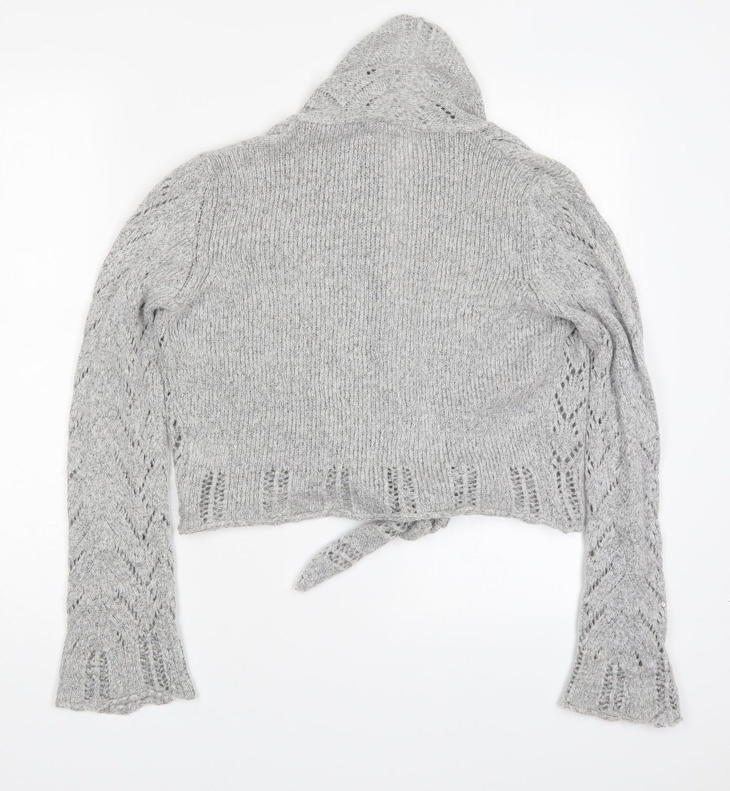 NEXT Womens Grey V-Neck  Acrylic Cardigan Jumper Size 10