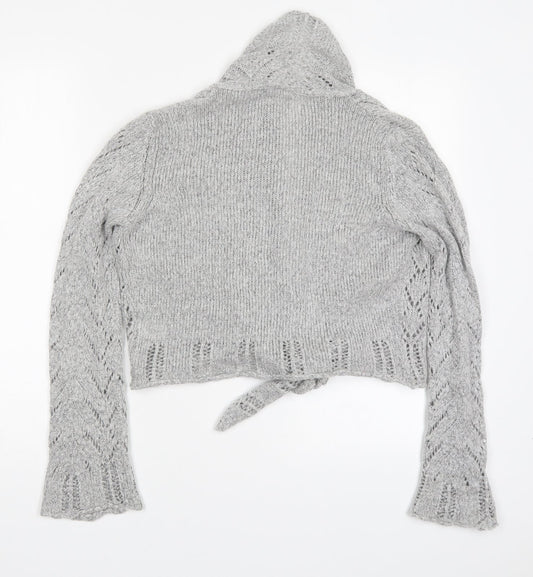 NEXT Womens Grey V-Neck  Acrylic Cardigan Jumper Size 10