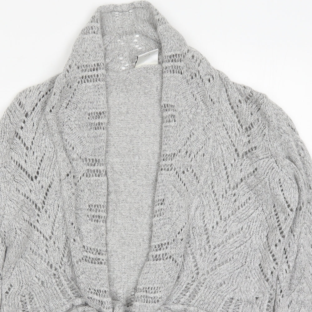 NEXT Womens Grey V-Neck  Acrylic Cardigan Jumper Size 10