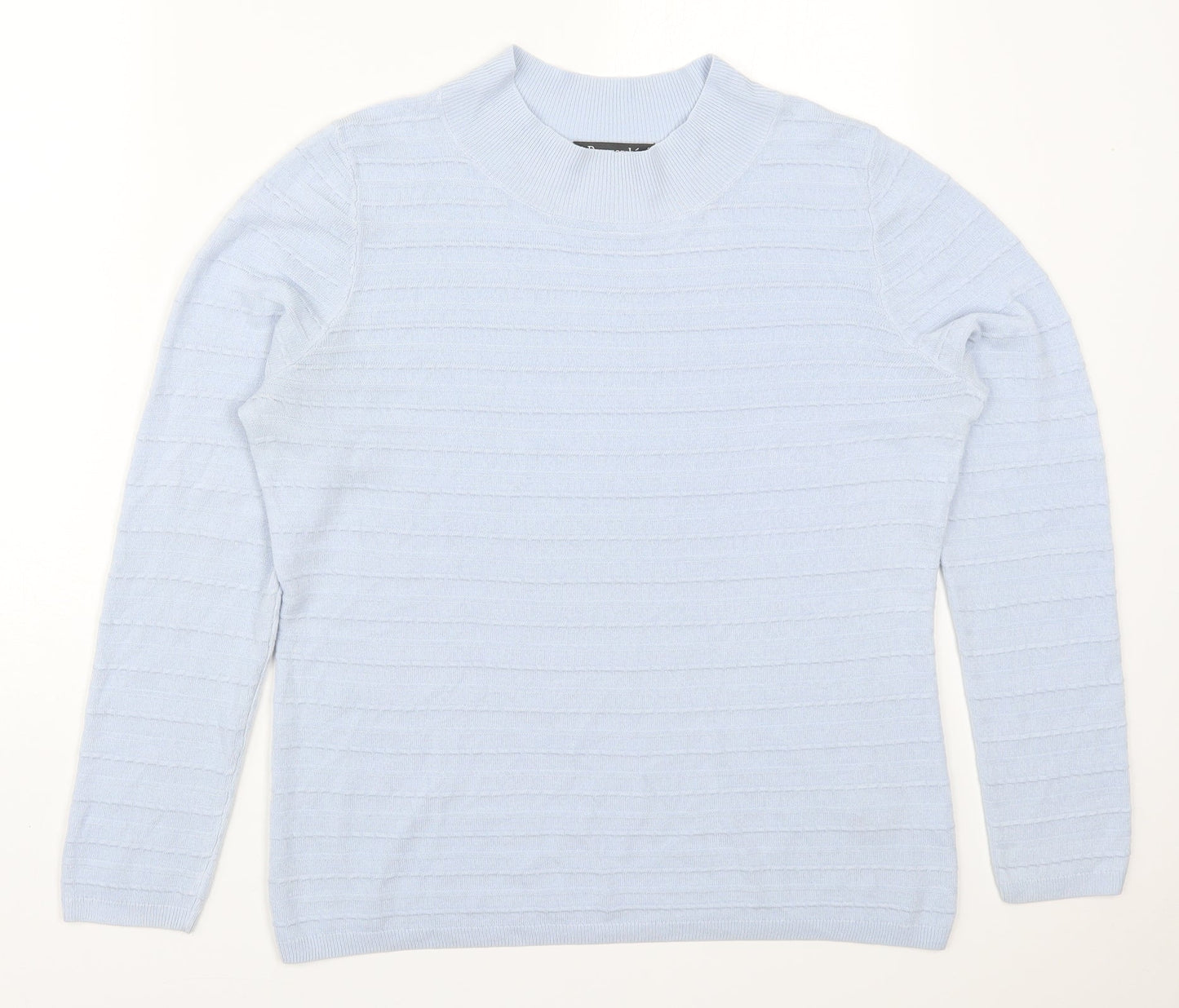Bonmarché Womens Blue Round Neck  Acrylic Pullover Jumper Size S