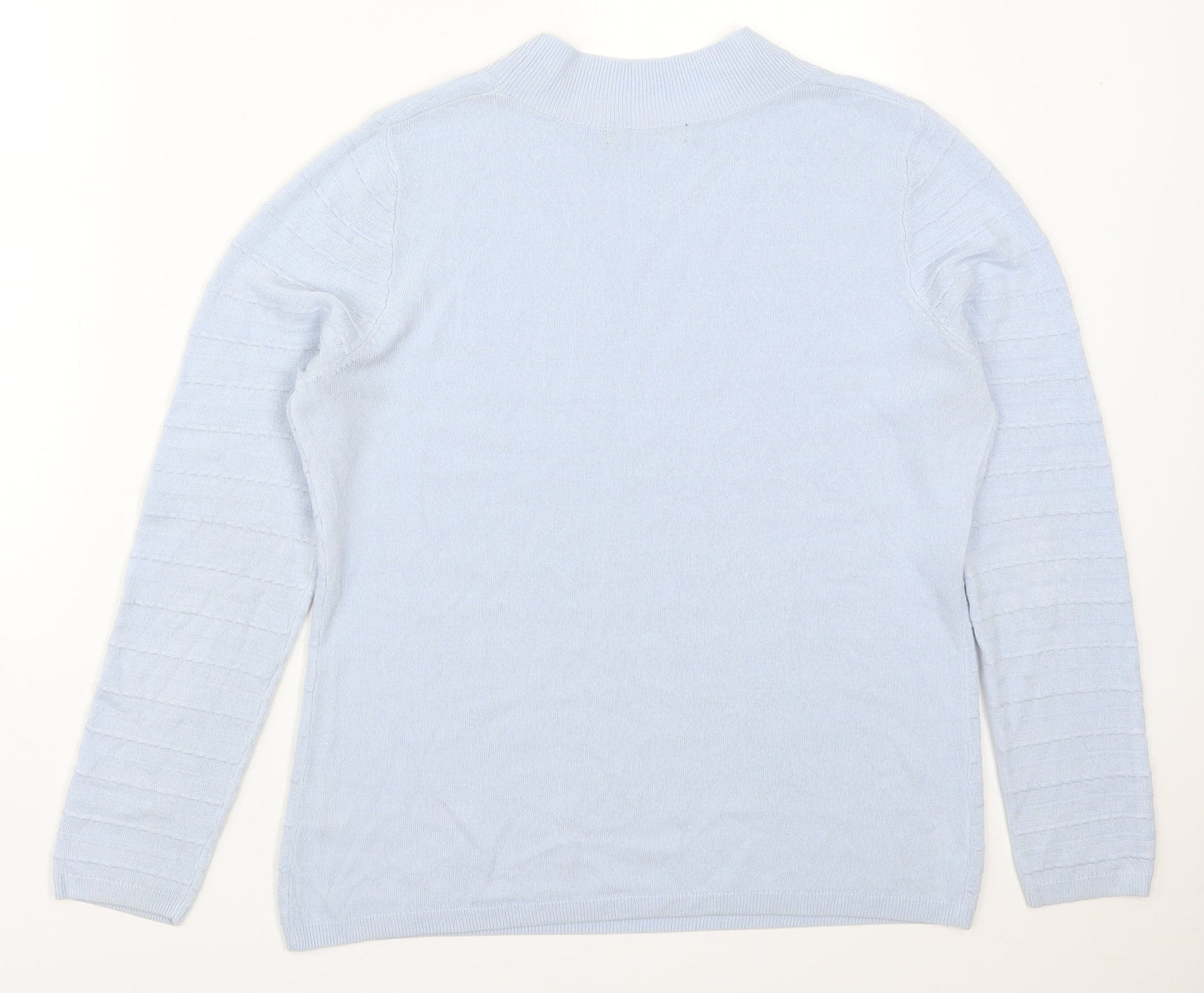 Bonmarché Womens Blue Round Neck  Acrylic Pullover Jumper Size S