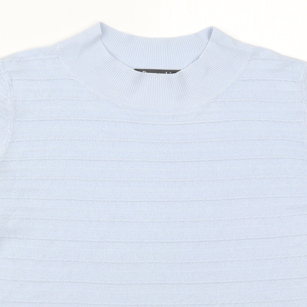 Bonmarché Womens Blue Round Neck  Acrylic Pullover Jumper Size S