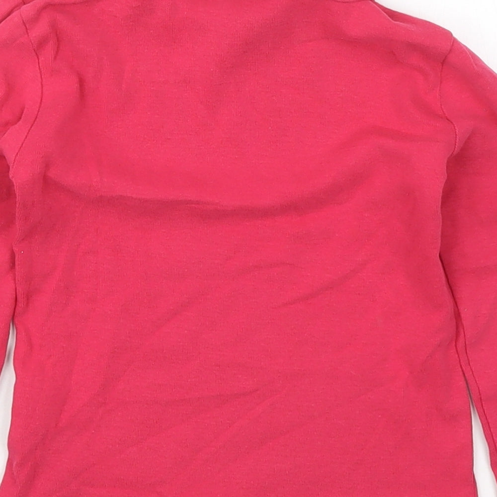 Mont Prix Girls Pink  Cotton Basic T-Shirt Size 6 Years Roll Neck Pullover