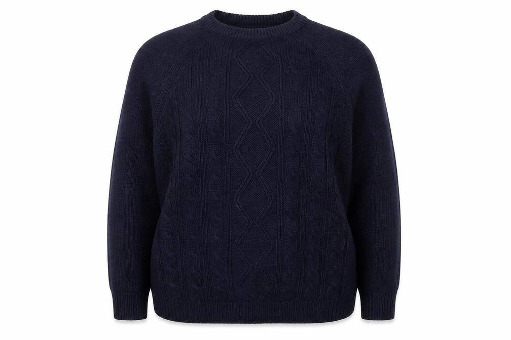 Emily Claire Womens Blue Round Neck  Acrylic Pullover Jumper Size 14
