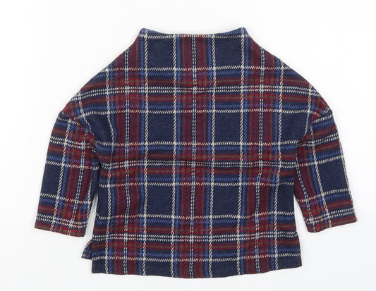 NEXT Girls Blue Check Polyester Pullover Sweatshirt Size 3 Years  Pullover - Red