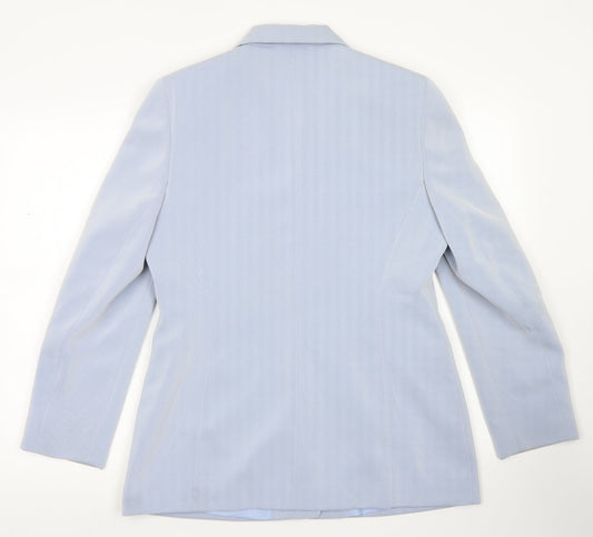 NL Collection Womens Blue  Polyester Jacket Blazer Size 14