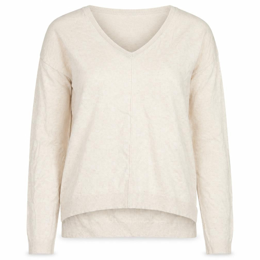 M&S Colelction Womens Beige V-Neck  Viscose Pullover Jumper Size 12