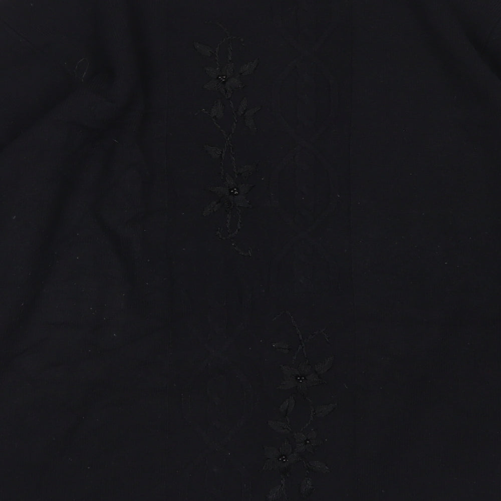 Reflection Womens Black Mock Neck  Acrylic Pullover Jumper Size S