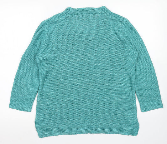 Per Una Womens Blue Round Neck  Acrylic Pullover Jumper Size M