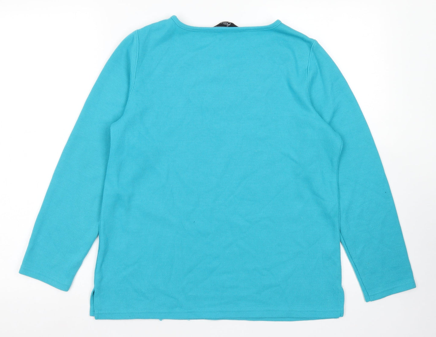 BM  Womens Blue Round Neck  Polyester Pullover Jumper Size S   - Lace Detail