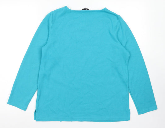 BM  Womens Blue Round Neck  Polyester Pullover Jumper Size S   - Lace Detail