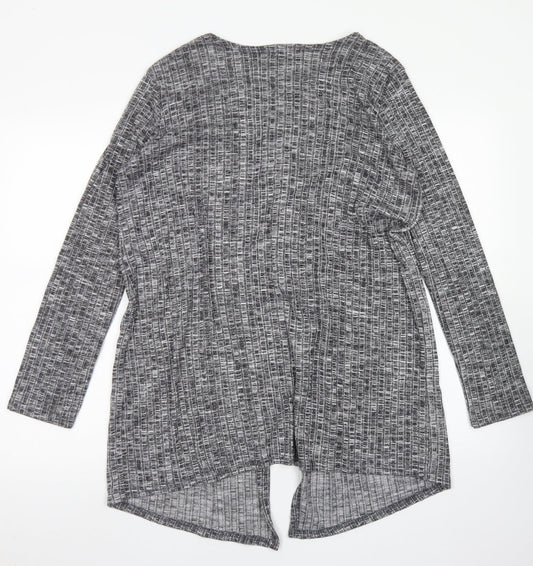 EDIT Womens Grey Round Neck  Viscose Cardigan Jumper Size 12