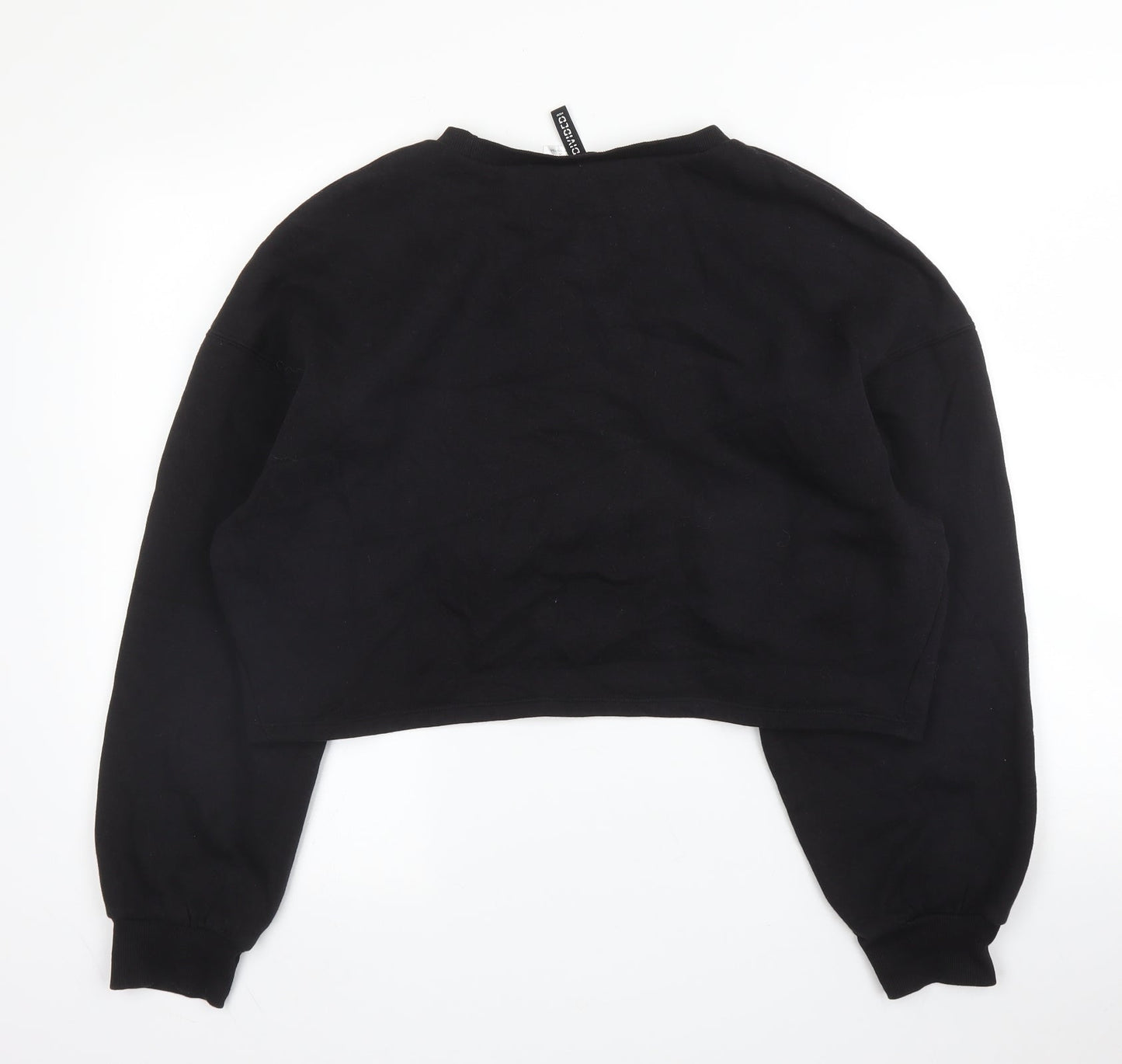 H&M Womens Black Round Neck  Cotton Pullover Jumper Size XL