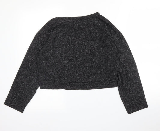 New Look Girls Grey Round Neck  Viscose Pullover Jumper Size 12 Years