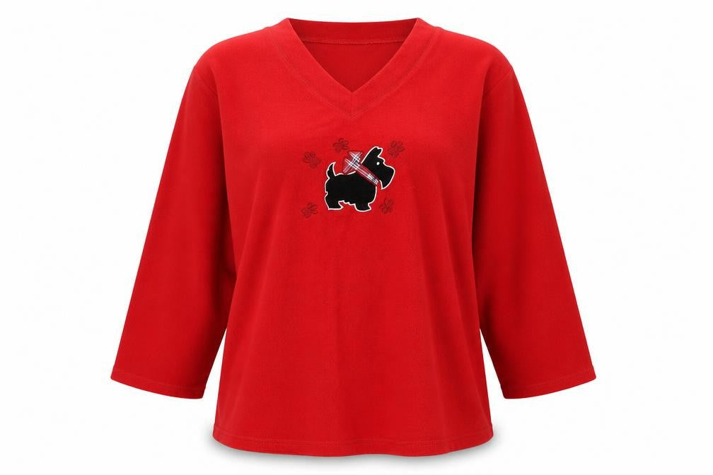 EWM Womens Red  Polyester Basic Blouse Size XL V-Neck