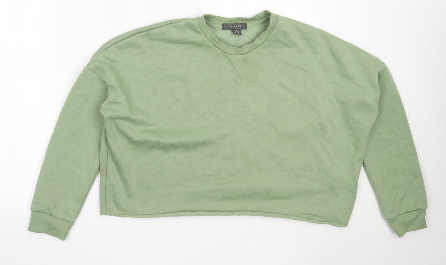 Primark Womens Green  Cotton Pullover Sweatshirt Size XS