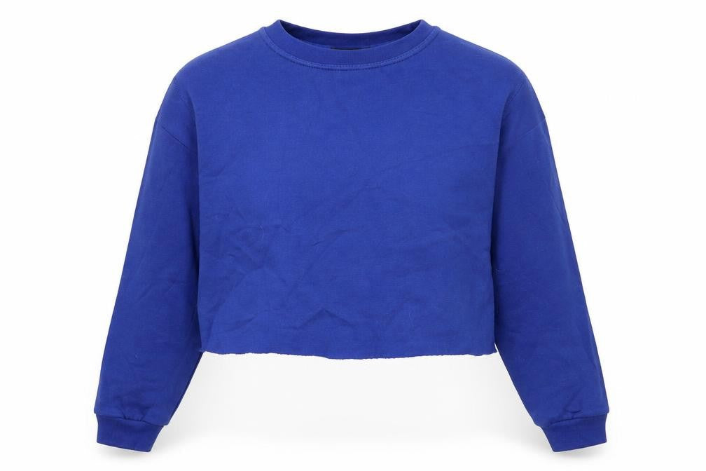 PRETTYLITTLETHING Womens Blue  Cotton Pullover Sweatshirt Size M