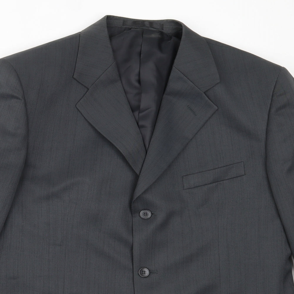Zantos Mens Grey  Polyester Jacket Blazer Size 42