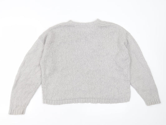 ASOS Womens Grey Round Neck  Acrylic Pullover Jumper Size 12