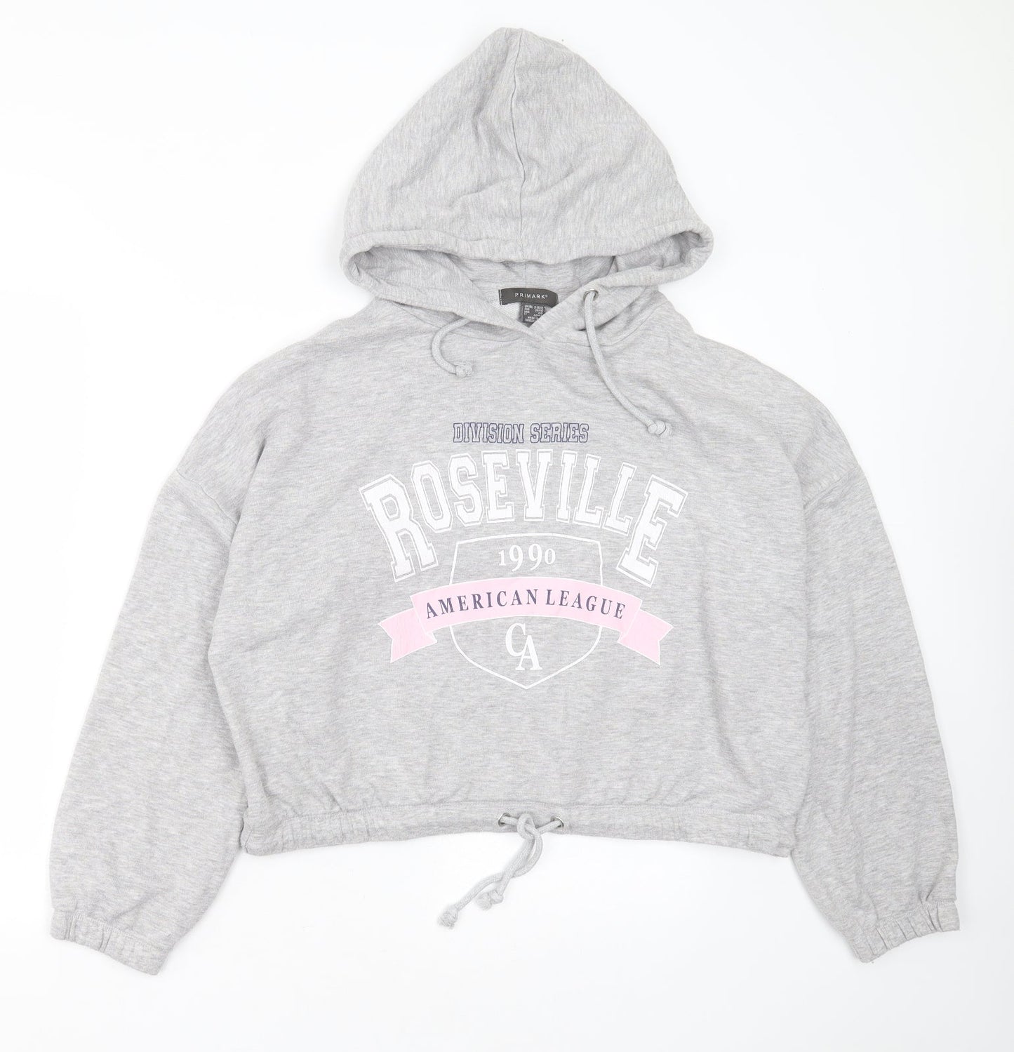 Primark Womens Grey  Polyester Pullover Hoodie Size S   - cropped