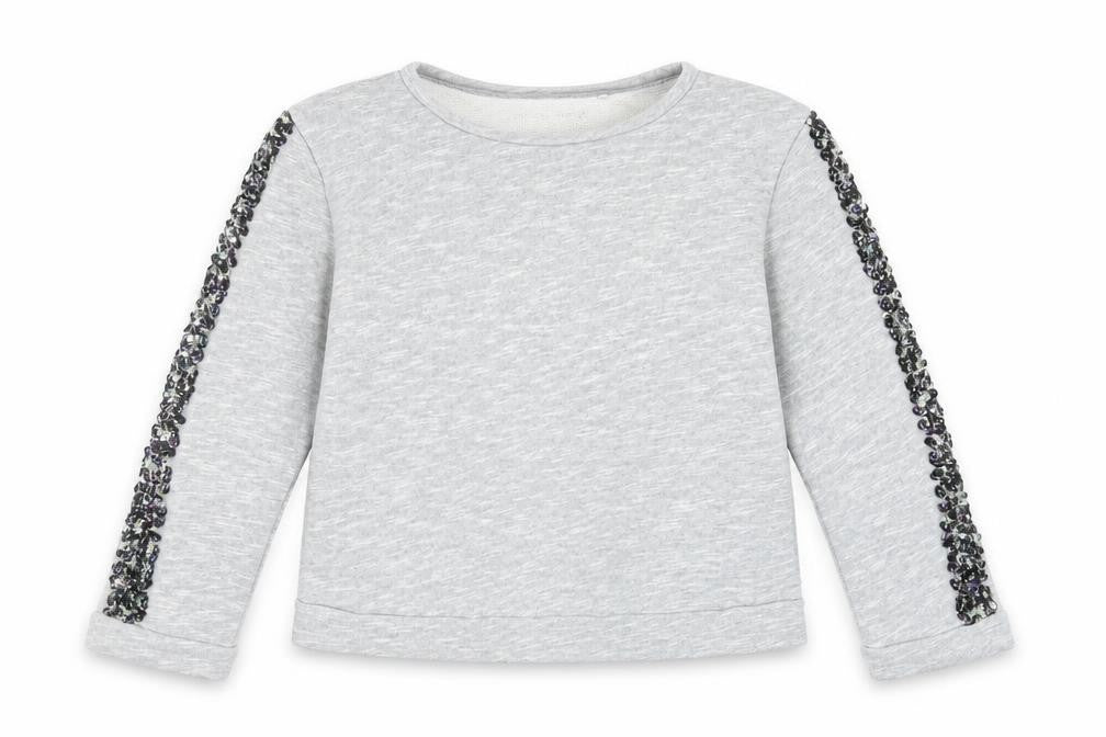 NEXT Girls Grey  Cotton Pullover Sweatshirt Size 9 Years   - sequins