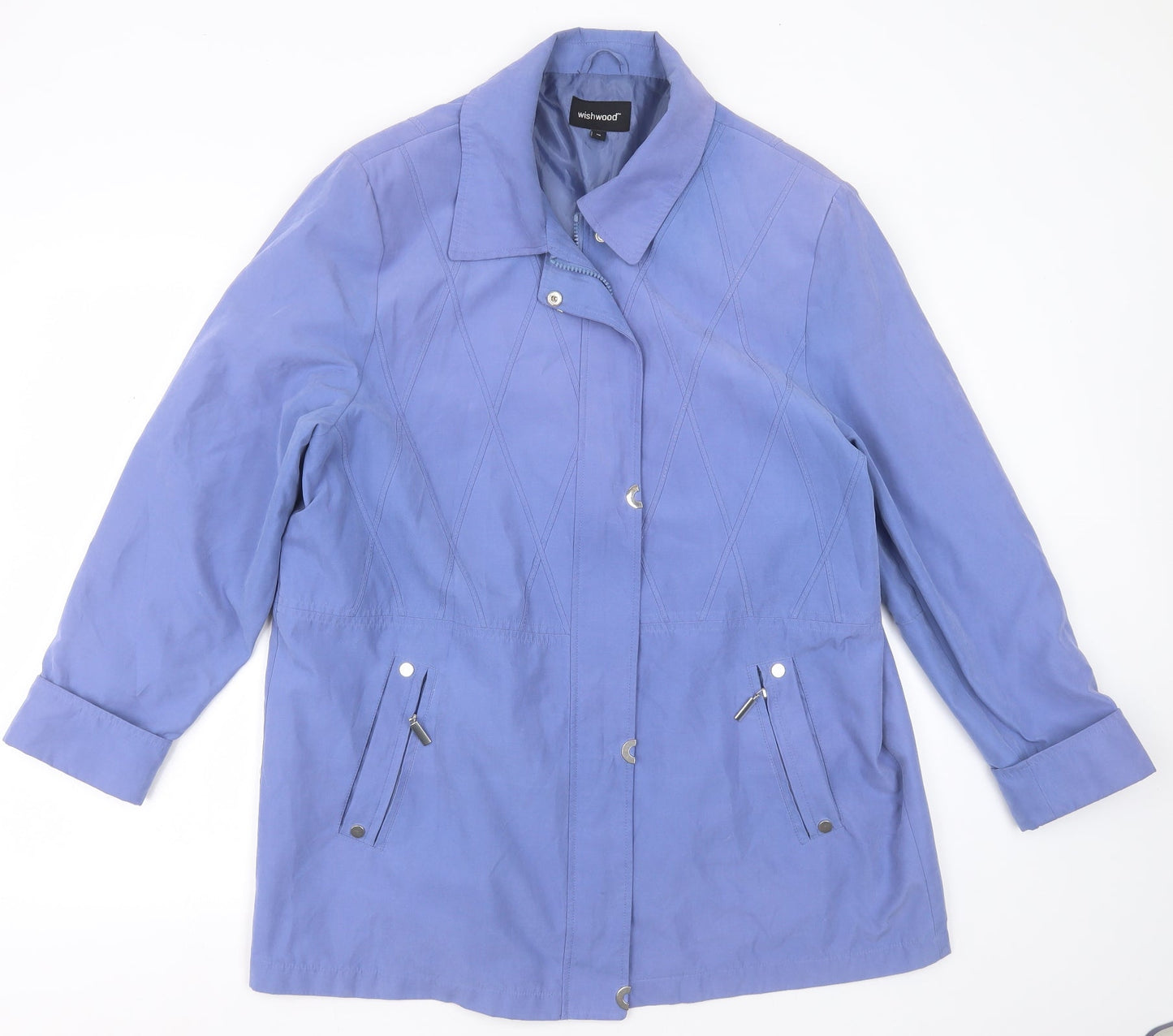 WISHWOOD Womens Blue Argyle/Diamond  Jacket  Size 18  Zip
