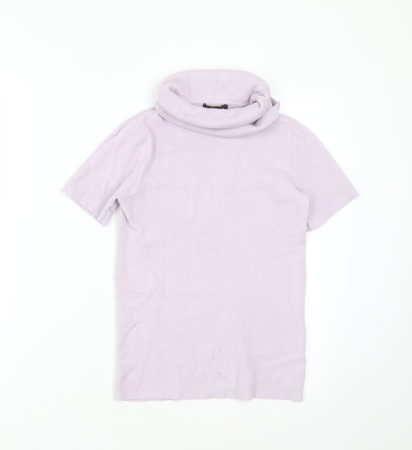 Pink Vanilla Womens Purple Roll Neck  Viscose Pullover Jumper Size S