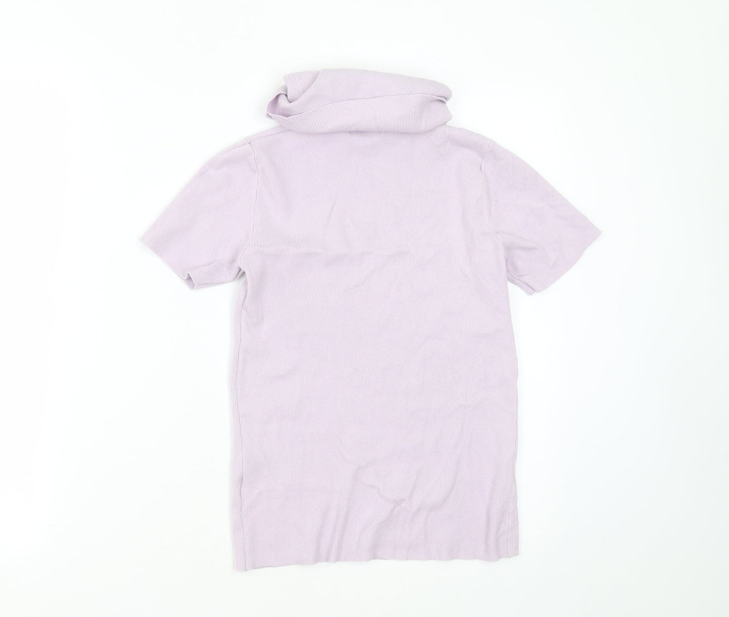 Pink Vanilla Womens Purple Roll Neck  Viscose Pullover Jumper Size S