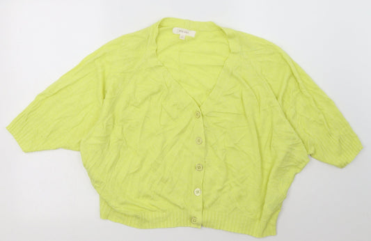 Marks and Spencer Womens Green V-Neck  Lyocell Cardigan Jumper Size XL