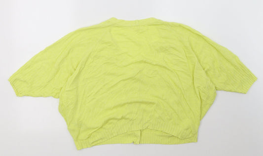 Marks and Spencer Womens Green V-Neck  Lyocell Cardigan Jumper Size XL