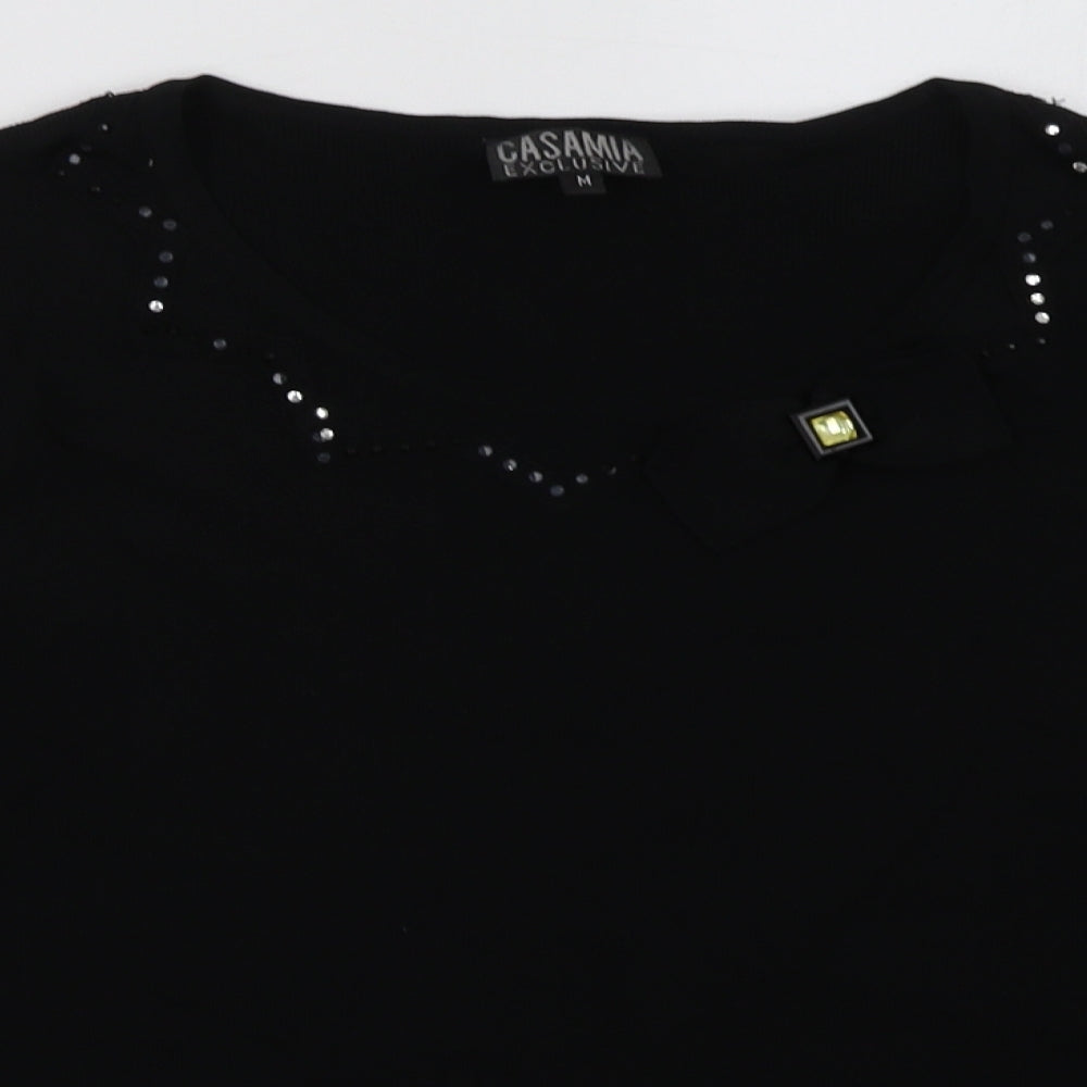 CASAMIA Womens Black  Nylon Pullover Sweatshirt Size M  Pullover
