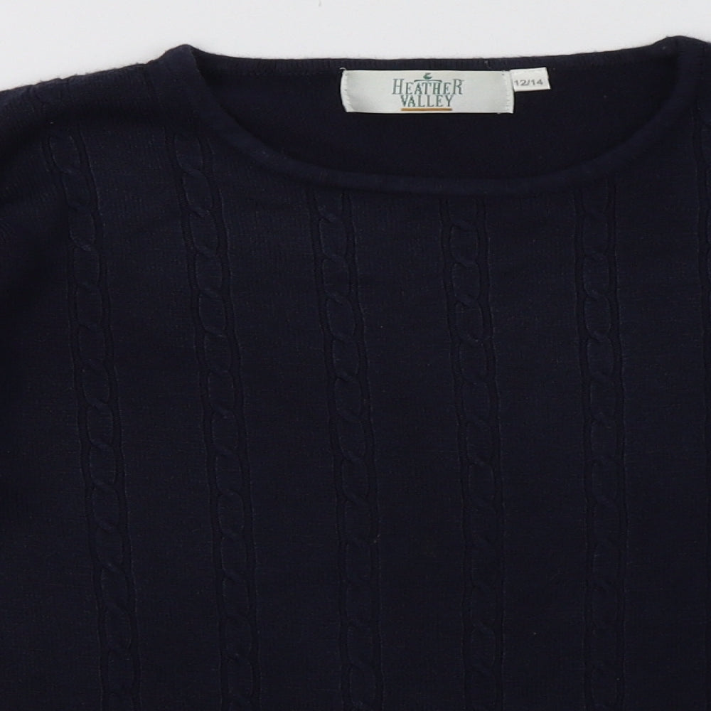 heather valley Womens Blue Argyle/Diamond Acrylic Pullover Sweatshirt Size 14  Pullover
